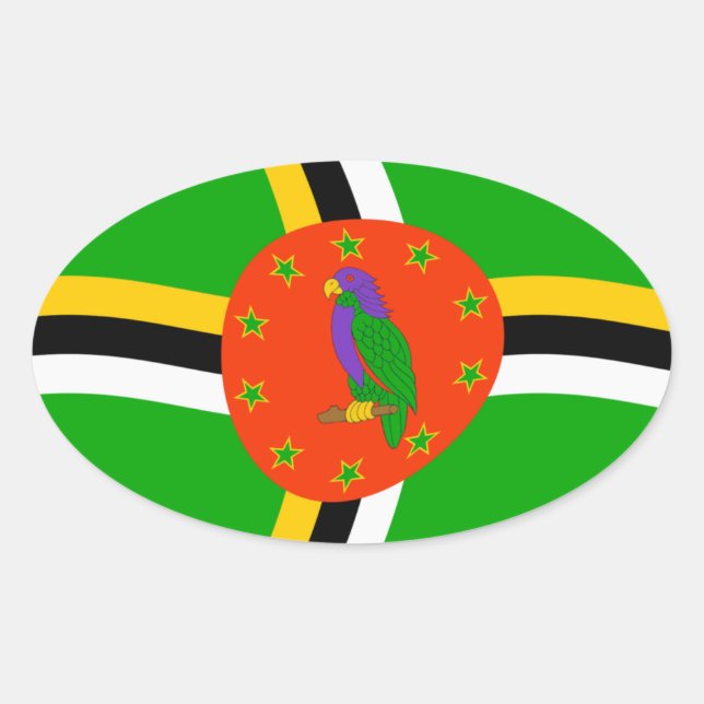 Autocollant du drapeau de la Dominique (Devant)
