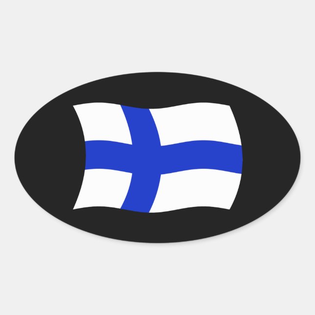 Autocollant du drapeau de la Finlande (Devant)