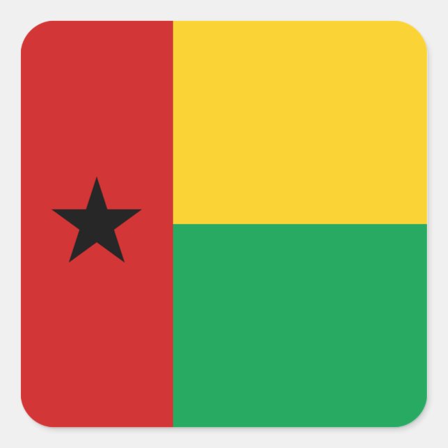 Autocollant du drapeau de la Guinée-Bissau (Devant)