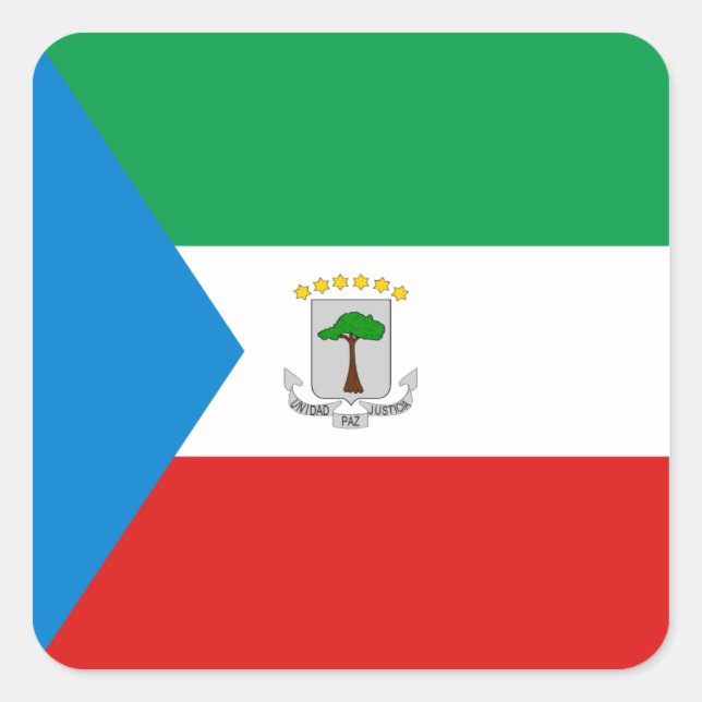 Autocollant du drapeau de la Guinée équatoriale (Devant)