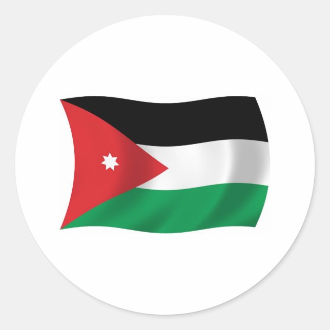 Autocollant du drapeau de la Jordanie (Devant)