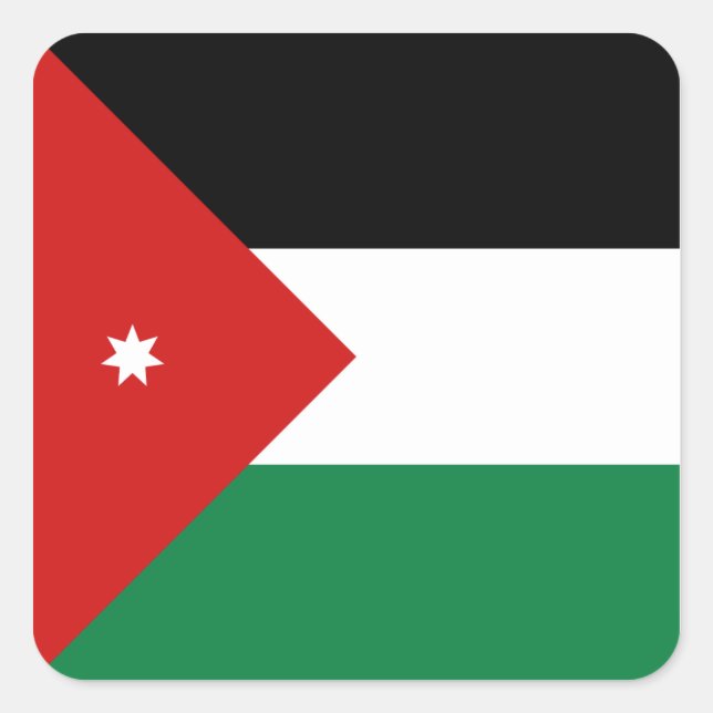 Autocollant du drapeau de la Jordanie (Devant)