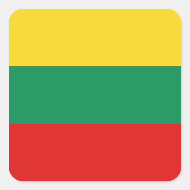 Autocollant du drapeau de la Lituanie (Devant)