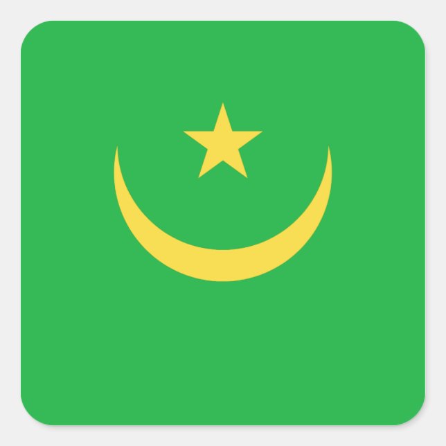 Autocollant du drapeau de la Mauritanie (Devant)
