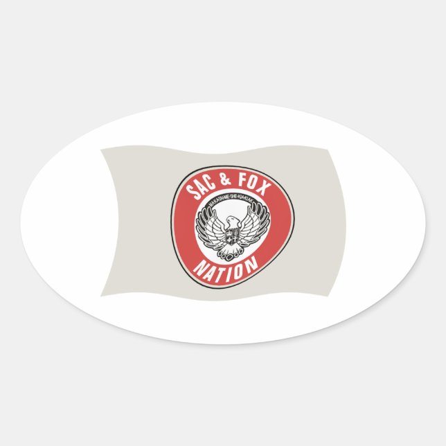 Autocollant du drapeau de la Nation Sac & Fox (Okl (Devant)