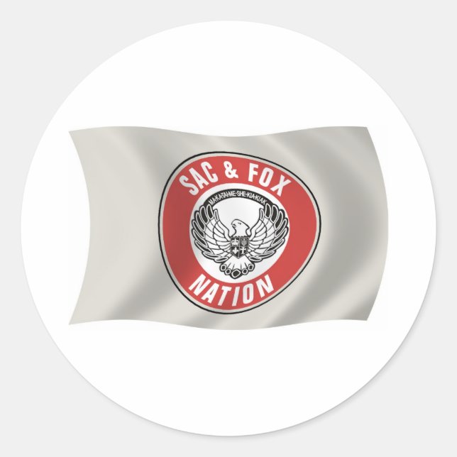 Autocollant du drapeau de la Nation Sac & Fox (Okl (Devant)