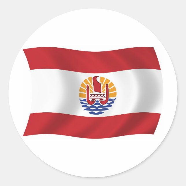 Autocollant du drapeau de la Polynésie française (Devant)