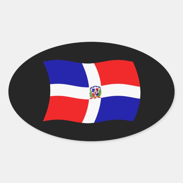 Autocollant du drapeau de la République dominicain (Devant)