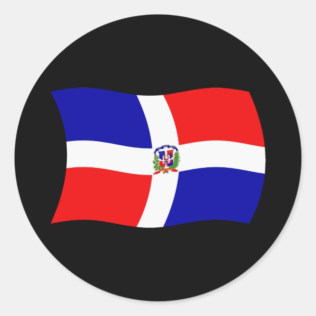 Autocollant du drapeau de la République dominicain (Devant)