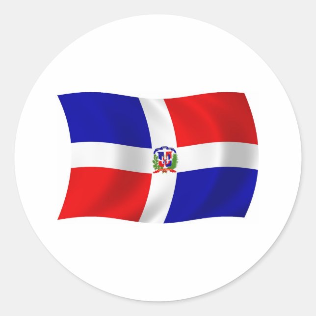 Autocollant du drapeau de la République dominicain (Devant)