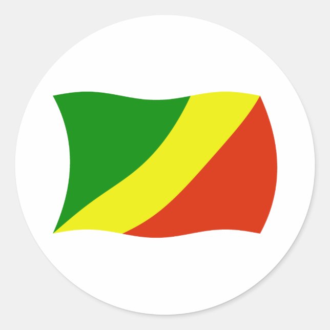 Autocollant du drapeau de la République du Congo (Devant)