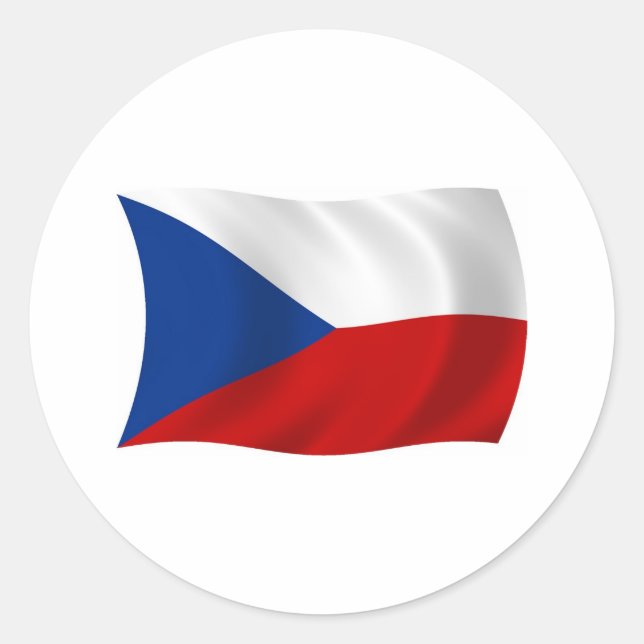 Autocollant du drapeau de la République tchèque (Devant)