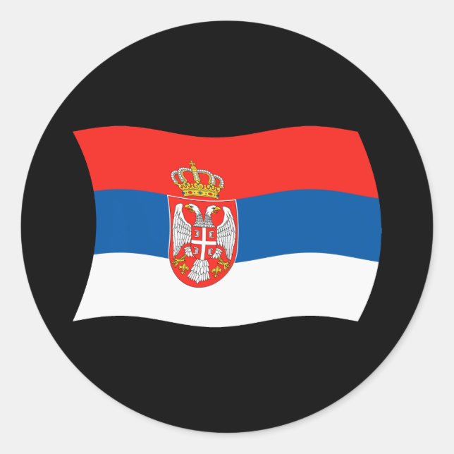 Autocollant du drapeau de la Serbie (Devant)