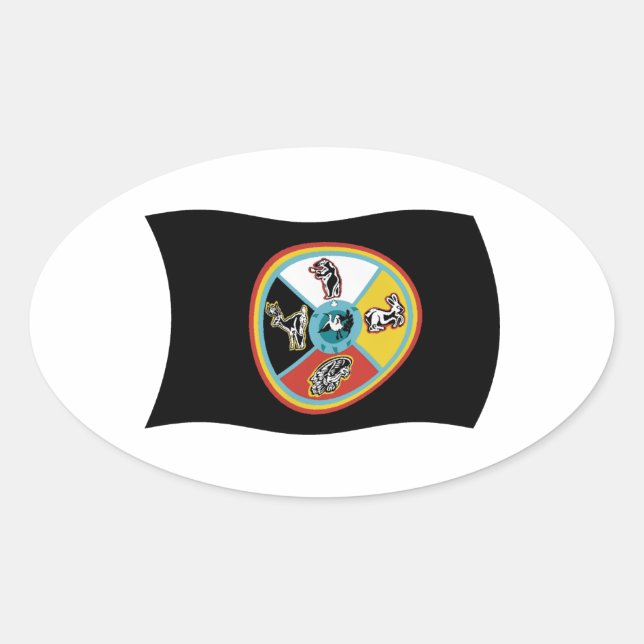 Autocollant du drapeau de la tribu de Sault Ste. M (Devant)