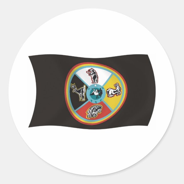 Autocollant du drapeau de la tribu de Sault Ste. M (Devant)