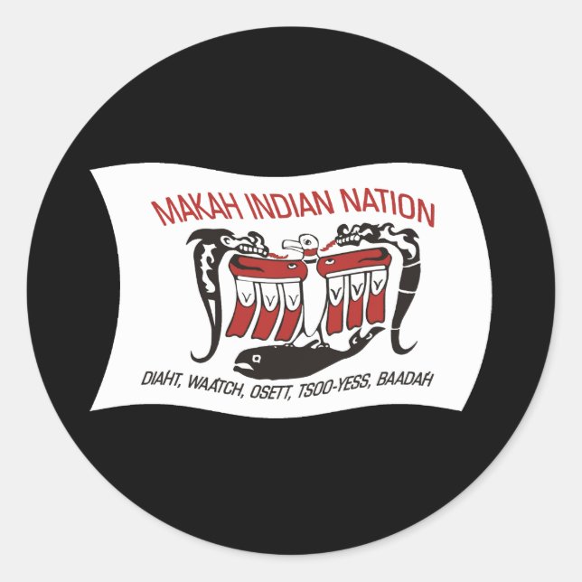 Autocollant du drapeau de la tribu Makah (Devant)