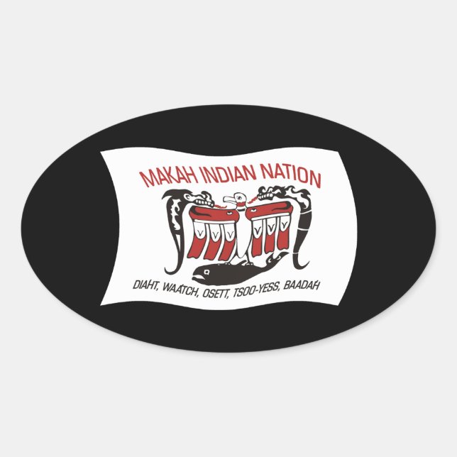 Autocollant du drapeau de la tribu Makah (Devant)