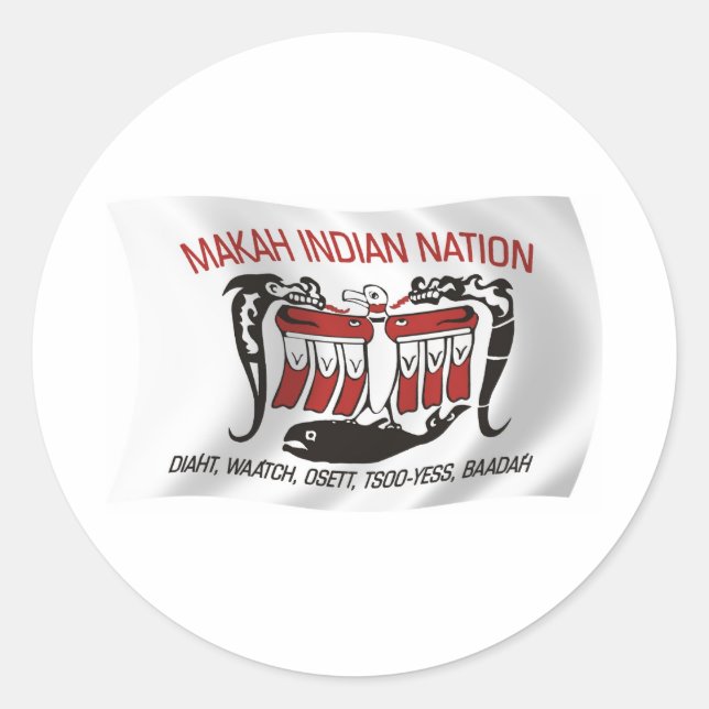 Autocollant du drapeau de la tribu Makah (Devant)