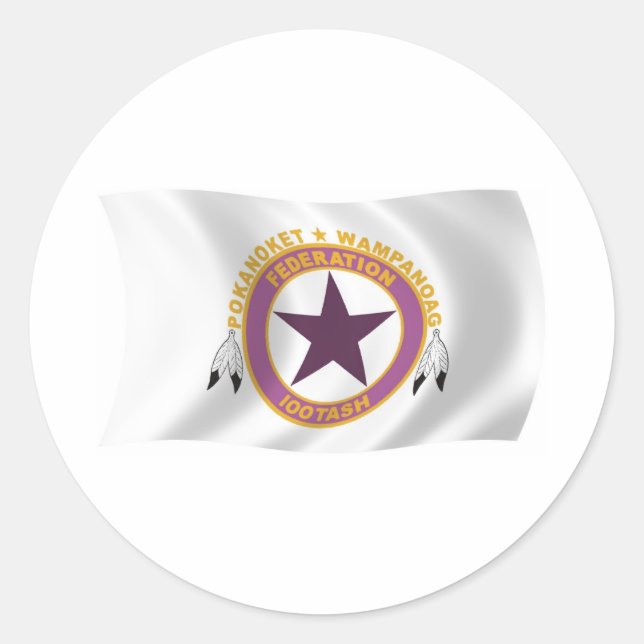 Autocollant du drapeau de la tribu Wampanoag (Devant)
