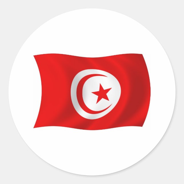Autocollant du drapeau de la Tunisie (Devant)