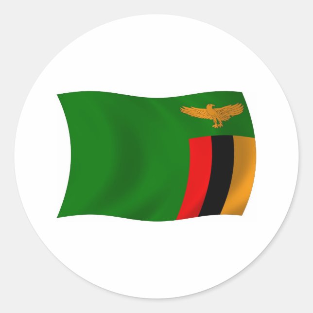 Autocollant du drapeau de la Zambie (Devant)