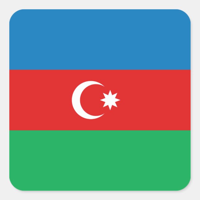 Autocollant du drapeau de l'Azerbaïdjan (Devant)