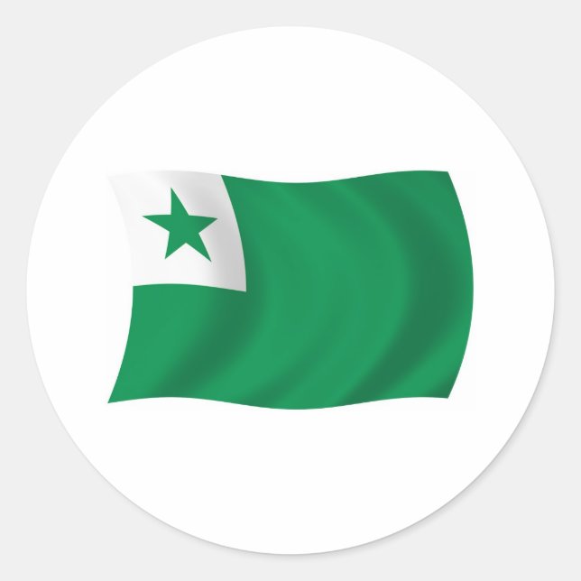 Autocollant du drapeau de l'espéranto (Devant)