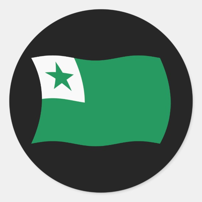 Autocollant du drapeau de l'espéranto (Devant)