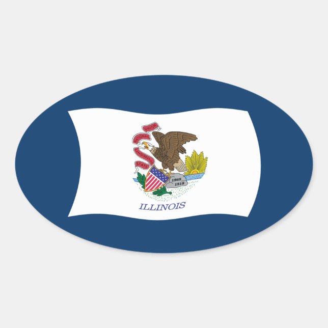 Autocollant du drapeau de l'Illinois (Devant)