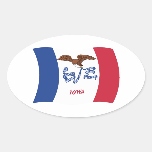 Autocollant du drapeau de l'Iowa (Devant)