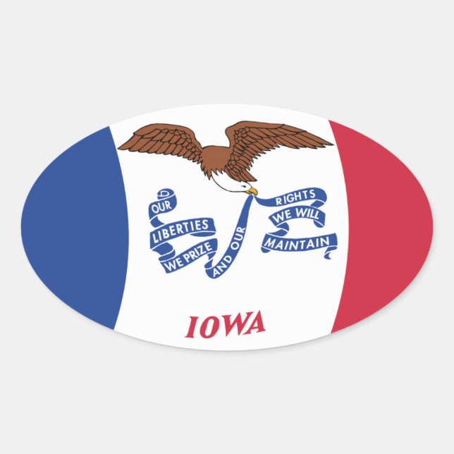 Autocollant du drapeau de l'Iowa (Devant)