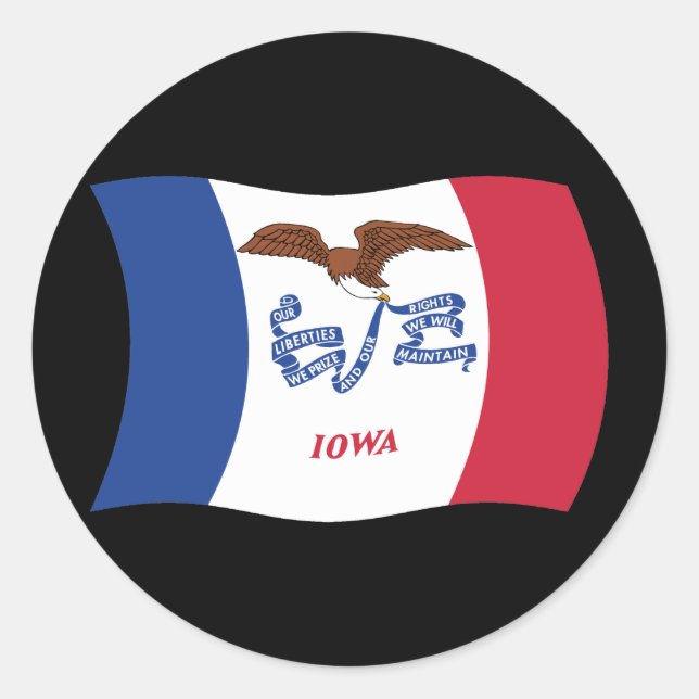 Autocollant du drapeau de l'Iowa (Devant)