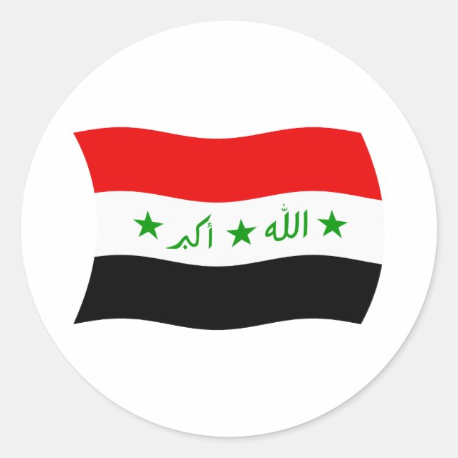 Autocollant du drapeau de l'Irak (Devant)