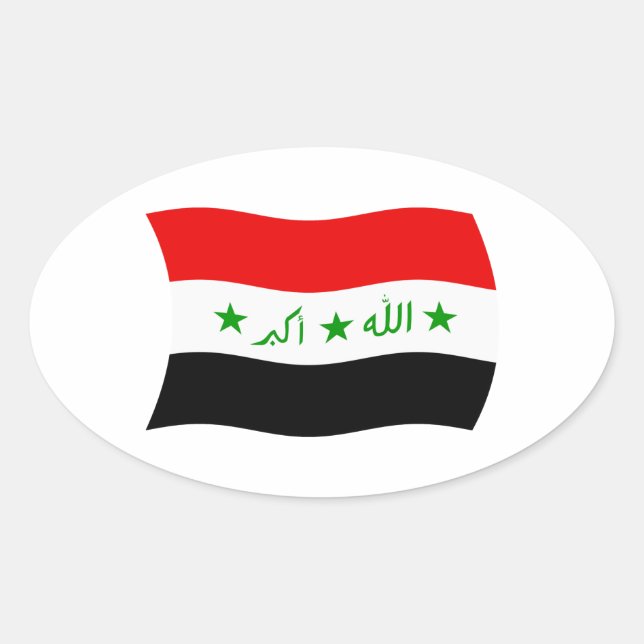 Autocollant du drapeau de l'Irak (Devant)