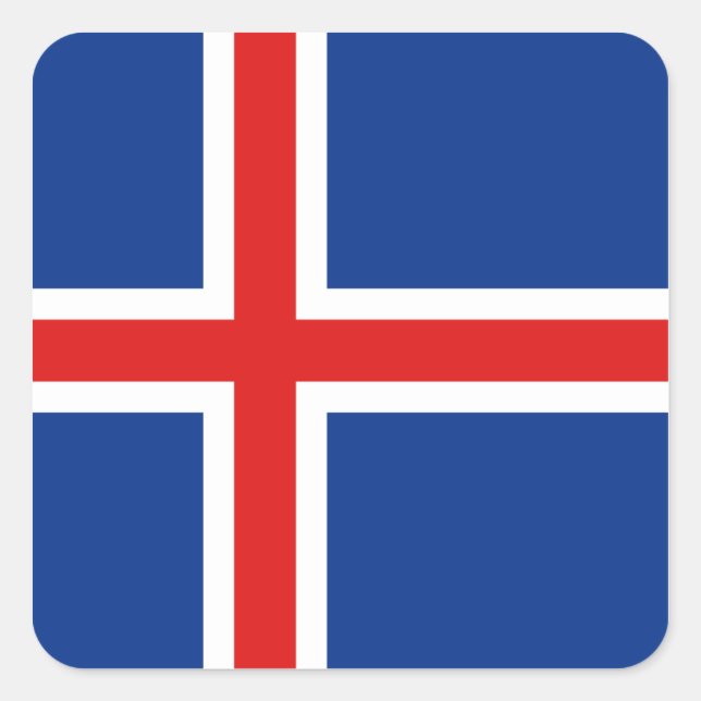 Autocollant du drapeau de l'Islande (Devant)