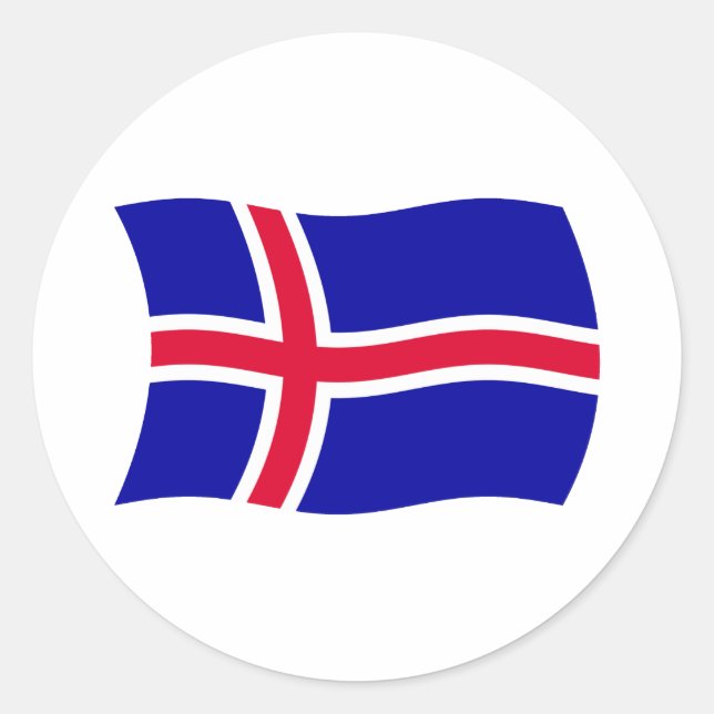 Autocollant du drapeau de l'Islande (Devant)