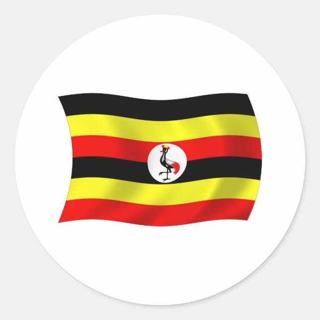 Autocollant du drapeau de l'Ouganda (Devant)