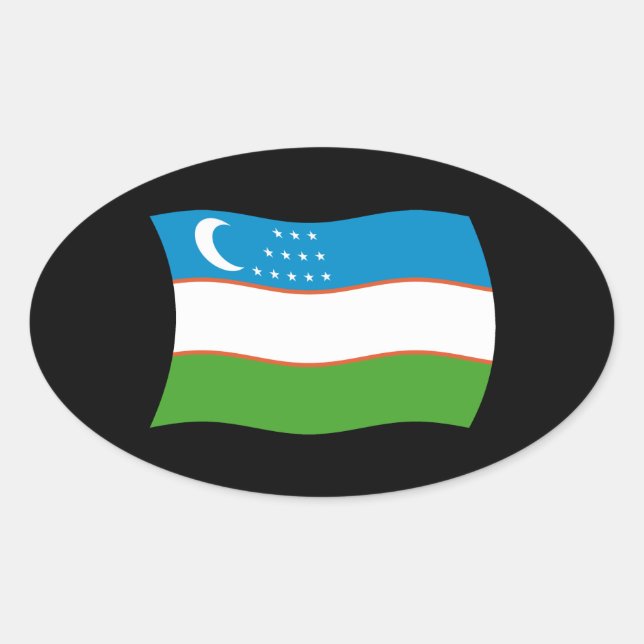 Autocollant du drapeau de l'Ouzbékistan (Devant)