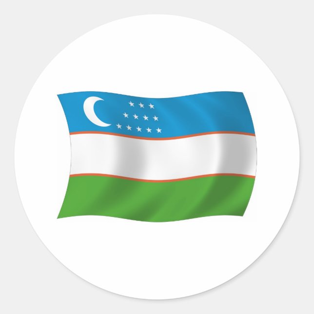 Autocollant du drapeau de l'Ouzbékistan (Devant)