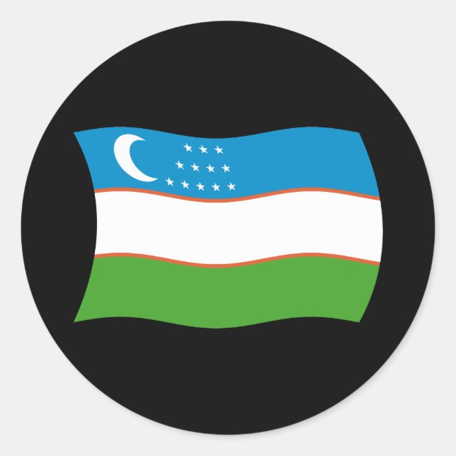 Autocollant du drapeau de l'Ouzbékistan (Devant)