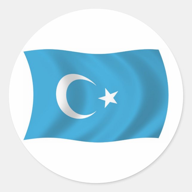Autocollant du drapeau de l'Uigur du Xinjiang (Devant)