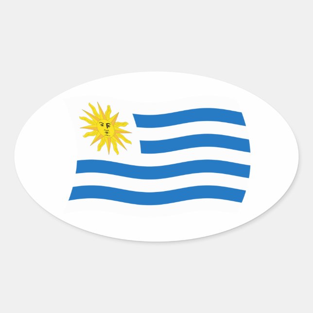 Autocollant du drapeau de l'Uruguay (Devant)