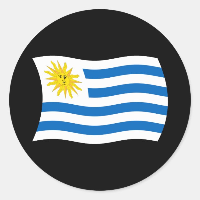 Autocollant du drapeau de l'Uruguay (Devant)
