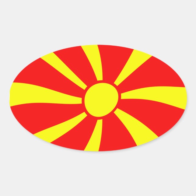 Autocollant du drapeau de Macédoine (Devant)