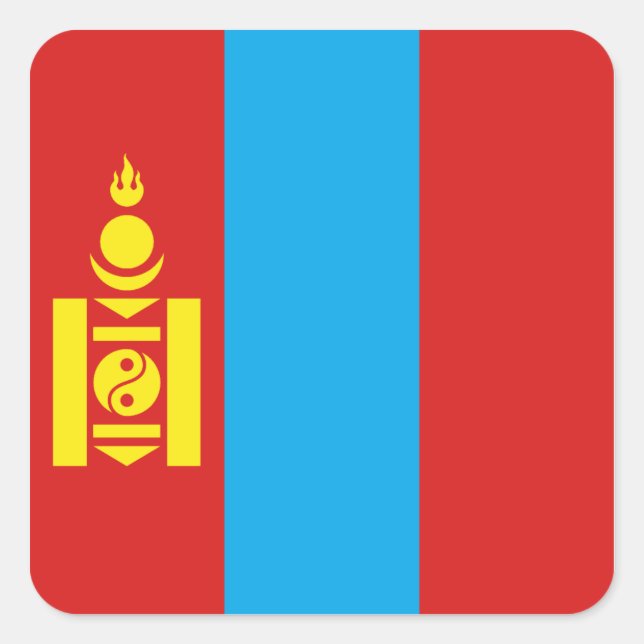 Autocollant du drapeau de Mongolie (Devant)