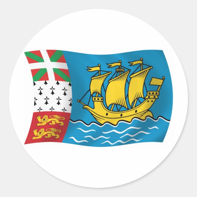 Autocollant du drapeau de Saint-Pierre-et-Miquelon (Devant)
