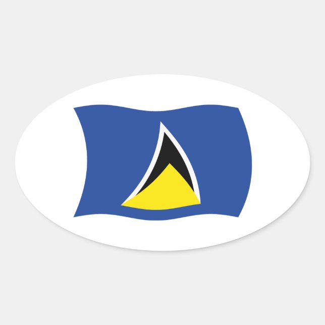 Autocollant du drapeau de Sainte-Lucie (Devant)