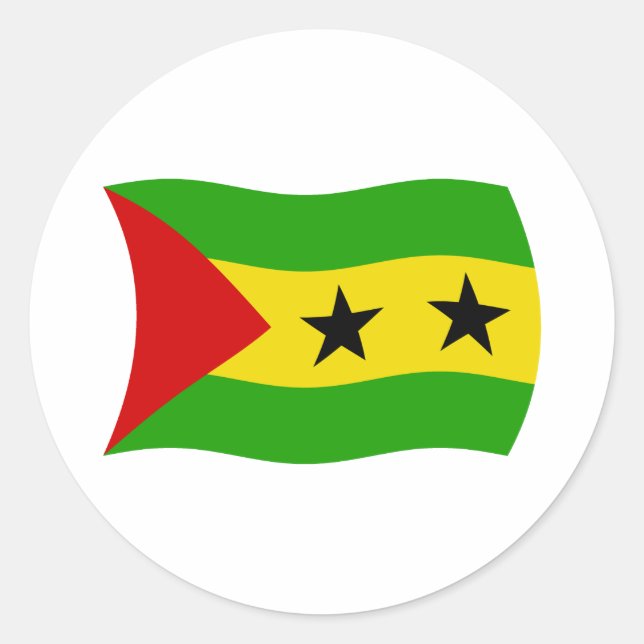 Autocollant du drapeau de Sao Tomé-et-Principe (Devant)