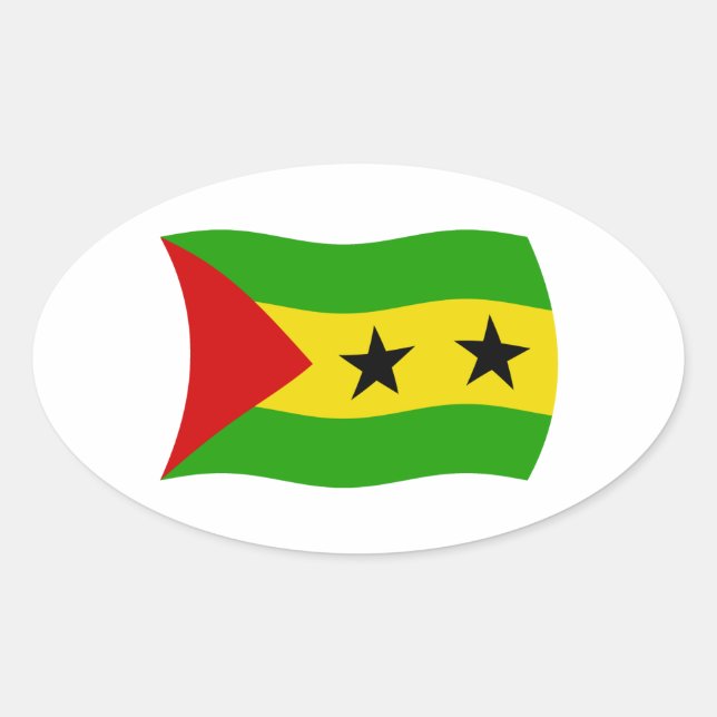 Autocollant du drapeau de Sao Tomé-et-Principe (Devant)