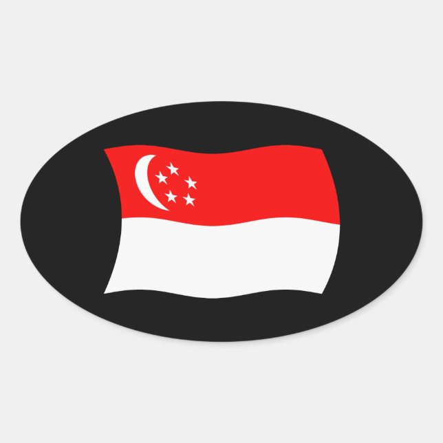 Autocollant du drapeau de Singapour (Devant)